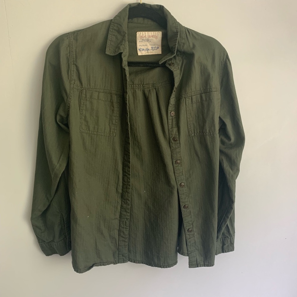 Army Green Button Down Shirt